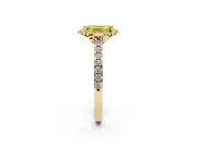Emerald Cut Floral Petal Engagement Ring Setting for a Fancy Yellow Lab-Grown Diamond | Petal Accents | Yellow Gold