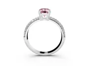 Emerald Cut Three Row Pave Engagement Ring Setting for a Fancy Pink Lab-Grown Diamond | Platinum