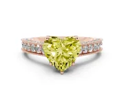 Heart-Shaped Hidden Halo Engagement Ring Setting for a Fancy Yellow Lab-Grown Diamond | Milgrain Pave | Rose Gold