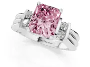 Radiant Cut Bar-Set Engagement Ring Setting for a Fancy Pink Lab-Grown Diamond | Platinum
