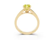 Cushion Cut Channel Engagement Ring Setting for a Fancy Yellow Lab-Grown Diamond | Yellow Gold