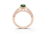 Radiant Cut Floral Pavé Engagement Ring Setting for a Fancy Green Lab-Grown Diamond | Rose Gold