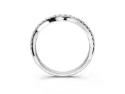 Round Lab-Grown Diamond Pavé Curved Half Eternity Wedding Band | Rounded Edges | Sterling Silver