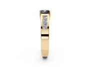 Cushion Cut Channel-Set Engagement Ring Setting for a Black Center | Wide Band | Yellow Gold