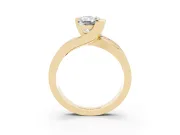 Radiant Cut Graduated Channel Bypass Engagement Ring Setting | Split Shank | Yellow Gold