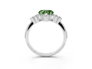 Heart-Shaped Cluster Engagement Ring Setting for a Fancy Green Lab-Grown Diamond | Platinum