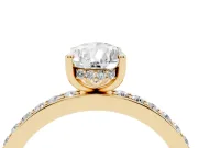 Pear-Shaped Hidden Halo Pavé Engagement Ring Setting | Micro Pavé Band | Yellow Gold