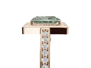 Radiant Cut Sectioned Halo Engagement Ring Setting for a Fancy Green Lab-Grown Diamond | Rose Gold