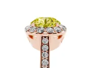 Round Floral Halo Engagement Ring Setting for a Fancy Yellow Lab-Grown Diamond | Large Round Accents | Rose Gold