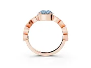 Oval Milgrain Bezel Engagement Ring Setting for a Fancy Blue Lab-Grown Diamond | Rose Gold