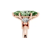 Marquise Three Stone Engagement Ring Setting for a Fancy Green Lab-Grown Diamond | Round Side Stones | Rose Gold