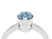 Fancy Blue Marquise Cut Diamond Solitaire Ring Set in White gold with Prong Head and Smooth Polished Band