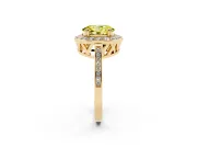 Oval Halo Engagement Ring Setting for a Fancy Yellow Lab-Grown Diamond | Polished Halo Rim | Yellow Gold