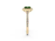 Asscher Cut Halo Engagement Ring Setting for a Fancy Green Lab-Grown Diamond | Yellow Gold - Design NV-24729