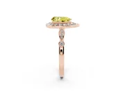 Pear-Shaped Halo Engagement Ring Setting for a Fancy Yellow Lab-Grown Diamond | Bezel Station Shoulders | Rose Gold