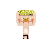 Radiant Cut Solitaire Engagement Ring Setting for a Fancy Yellow Lab-Grown Diamond | Flat Tab Prongs | Rose Gold