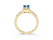 Radiant Cut Engagement Ring Setting for a Fancy Blue Lab-Grown Diamond | Yellow Gold - Design NV-24649
