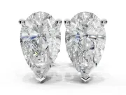 Oval Lab-Grown Diamond Solitaire Basket Stud Earrings | Open Gallery | Sterling Silver