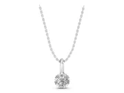 Round Lab-Grown Diamond Floral Cluster Pendant Necklace | Petal Halo | Sterling Silver