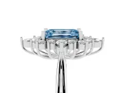 Emerald Cut Engagement Ring Setting for a Fancy Blue Lab-Grown Diamond | White Gold - Design NV-24790