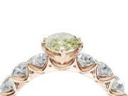 Marquise Side Stone Engagement Ring Setting for a Fancy Yellow Lab-Grown Diamond | Scalloped Prong Accents | Rose Gold