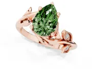 Pear-Shaped Twisted Bypass Engagement Ring Setting for a Fancy Green Lab-Grown Diamond | Rose Gold