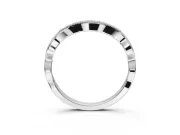 Round Lab-Grown Diamond Milgrain Deep Curve Wedding Band | Sculpted Shoulders | Platinum