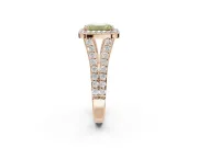 Emerald Cut Halo Pavé Engagement Ring Setting for a Fancy Yellow Lab-Grown Diamond | Narrow Split Shank | Rose Gold