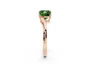 Princess Cut Bypass Solitaire Engagement Ring Setting for a Fancy Green Lab-Grown Diamond | Rose Gold