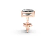 Radiant Cut Diamond Solitaire Stud Earrings Set in Rose gold with Basket Setting