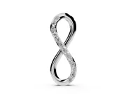 Round Lab-Grown Diamond Pavé Infinity Pendant Necklace | Single Pavé Strand | White Gold