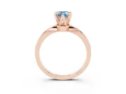 Pear-Shaped Tapered Solitaire Engagement Ring Setting for a Fancy Blue Lab-Grown Diamond | Claw Prong Head | Rose Gold