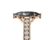 Marquise Vintage Pavé Engagement Ring Setting for a Black Center | Rose Gold
