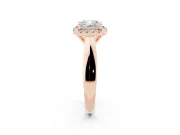 Cushion Cut Halo Engagement Ring Setting | Square Profile Band | Rose Gold