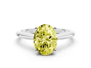 Oval Solitaire Engagement Ring Setting for a Fancy Yellow Lab-Grown Diamond | White Gold