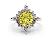 Round Engagement Ring Setting for a Fancy Yellow Lab-Grown Diamond | Rose Gold - Design NV-24790