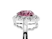 Heart-Shaped Halo Engagement Ring Setting for a Fancy Pink Lab-Grown Diamond | Sterling Silver - Design NV-24719