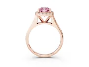 Cushion Cut Halo Engagement Ring Setting for a Fancy Pink Lab-Grown Diamond | Square Profile Band | Rose Gold