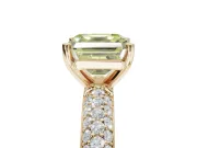 Asscher Cut Domed Pavé Engagement Ring Setting for a Fancy Yellow Lab-Grown Diamond | Yellow Gold