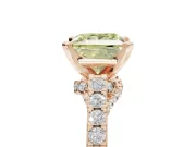 Princess Cut Pavé Solitaire Engagement Ring Setting for a Fancy Yellow Lab-Grown Diamond | Crossover Gallery | Rose Gold