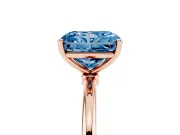 Radiant Cut Thin Solitaire Engagement Ring Setting for a Fancy Blue Lab-Grown Diamond | Straight Plain Band | Rose Gold