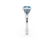 Princess Cut Bezel Engagement Ring Setting for a Fancy Blue Lab-Grown Diamond | White Gold