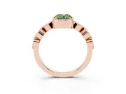 Oval Vintage Engagement Ring Setting for a Fancy Green Lab-Grown Diamond | Rose Gold