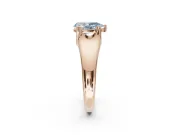 Pear-Shaped Double Claw Solitaire Engagement Ring Setting for a Fancy Blue Lab-Grown Diamond | Rose Gold