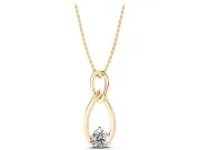 Round Lab-Grown Diamond Infinity Teardrop Pendant Necklace | Prong Set | Yellow Gold
