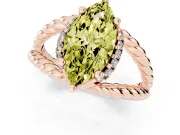 Marquise Rope Split Shank Engagement Ring Setting for a Fancy Yellow Lab-Grown Diamond | Rose Gold