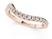 Round Diamond Pavé Twist Band Set in Rose gold with U-Prong Setting
