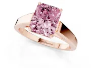 Radiant Cut Solitaire Engagement Ring Setting for a Fancy Pink Lab-Grown Diamond | Rose Gold