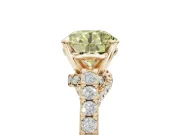 Round Pavé Solitaire Engagement Ring Setting for a Fancy Yellow Lab-Grown Diamond | Crossover Gallery | Yellow Gold