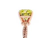 Cushion Cut Twisted Engagement Ring Setting for a Fancy Yellow Lab-Grown Diamond | Beaded Twist | Rose Gold